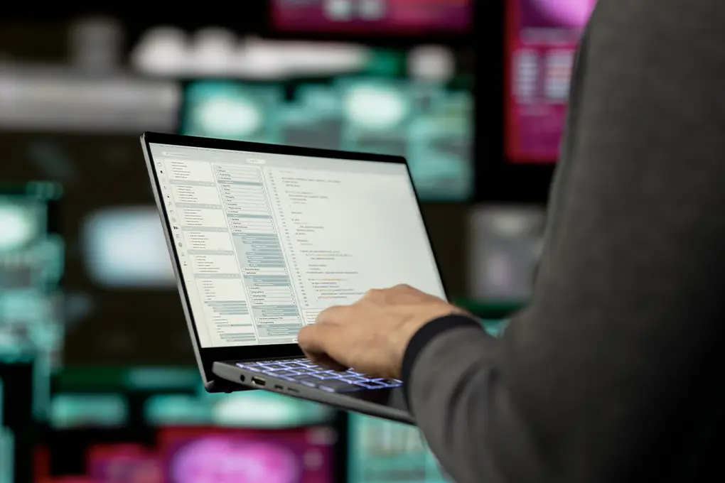 Person using a laptop