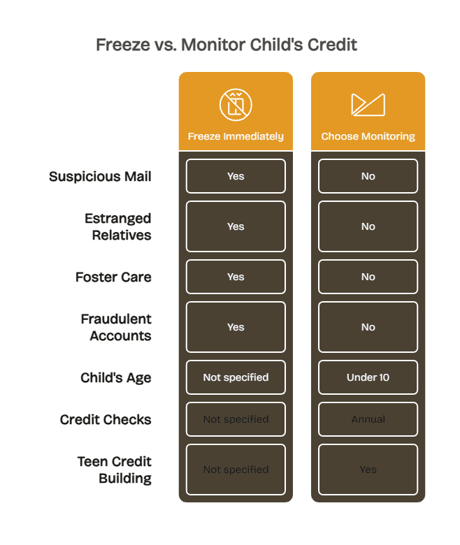 When to Freeze vs. Monitor - visual selection